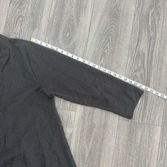 Habitat Clothes to Live In Womens Top L Gray Black Plaid Gingham Buttons - Picture 10 of 10